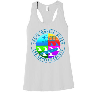 Retro Santa Monica Beach Women's Racerback Tank