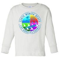 Retro Santa Monica Beach Toddler Long Sleeve Shirt