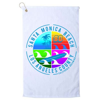 Retro Santa Monica Beach Golf Towel