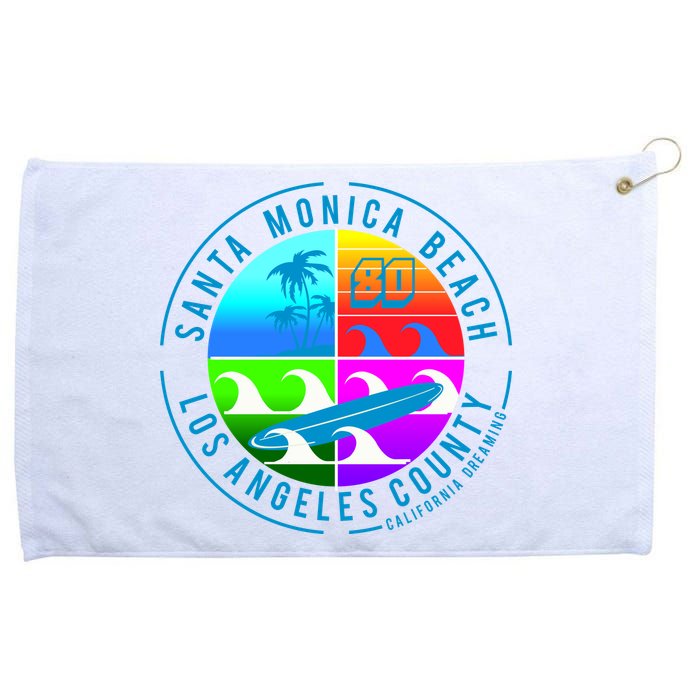 Retro Santa Monica Beach Grommeted Golf Towel