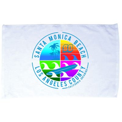 Retro Santa Monica Beach Microfiber Hand Towel