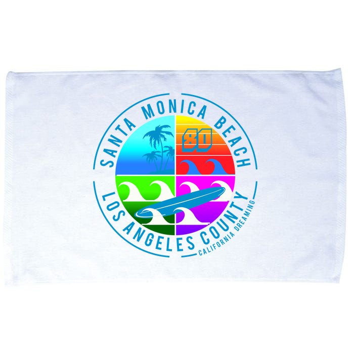 Retro Santa Monica Beach Microfiber Hand Towel