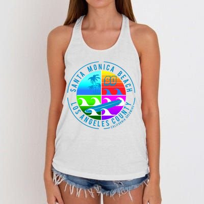 Retro Santa Monica Beach Women's Knotted Racerback Tank