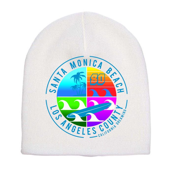 Retro Santa Monica Beach Short Acrylic Beanie