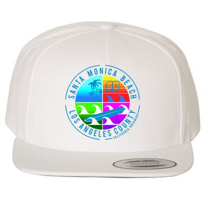 Retro Santa Monica Beach Wool Snapback Cap