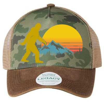 Retro Sasquatch Mountain Sunset Legacy Tie Dye Trucker Hat