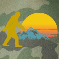 Retro Sasquatch Mountain Sunset Legacy Tie Dye Trucker Hat