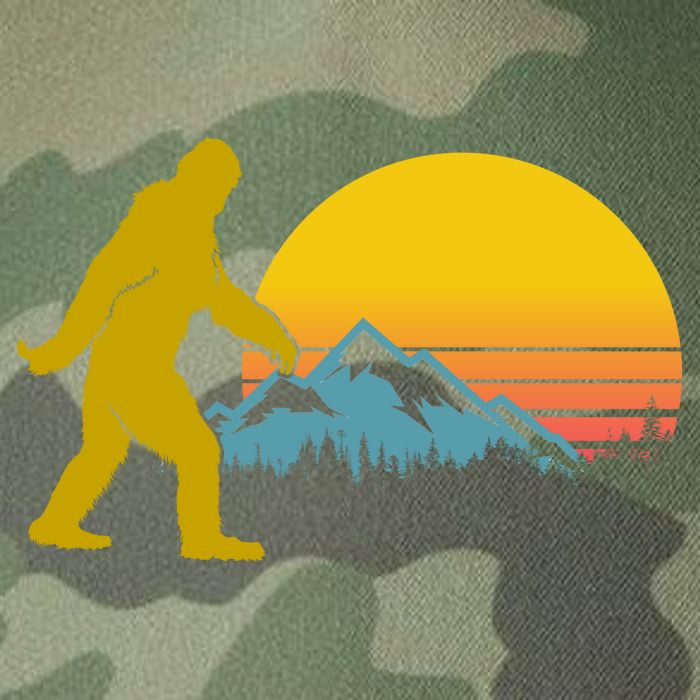 Retro Sasquatch Mountain Sunset Legacy Tie Dye Trucker Hat