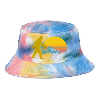 Retro Sasquatch Mountain Sunset Tie Dye Newport Bucket Hat