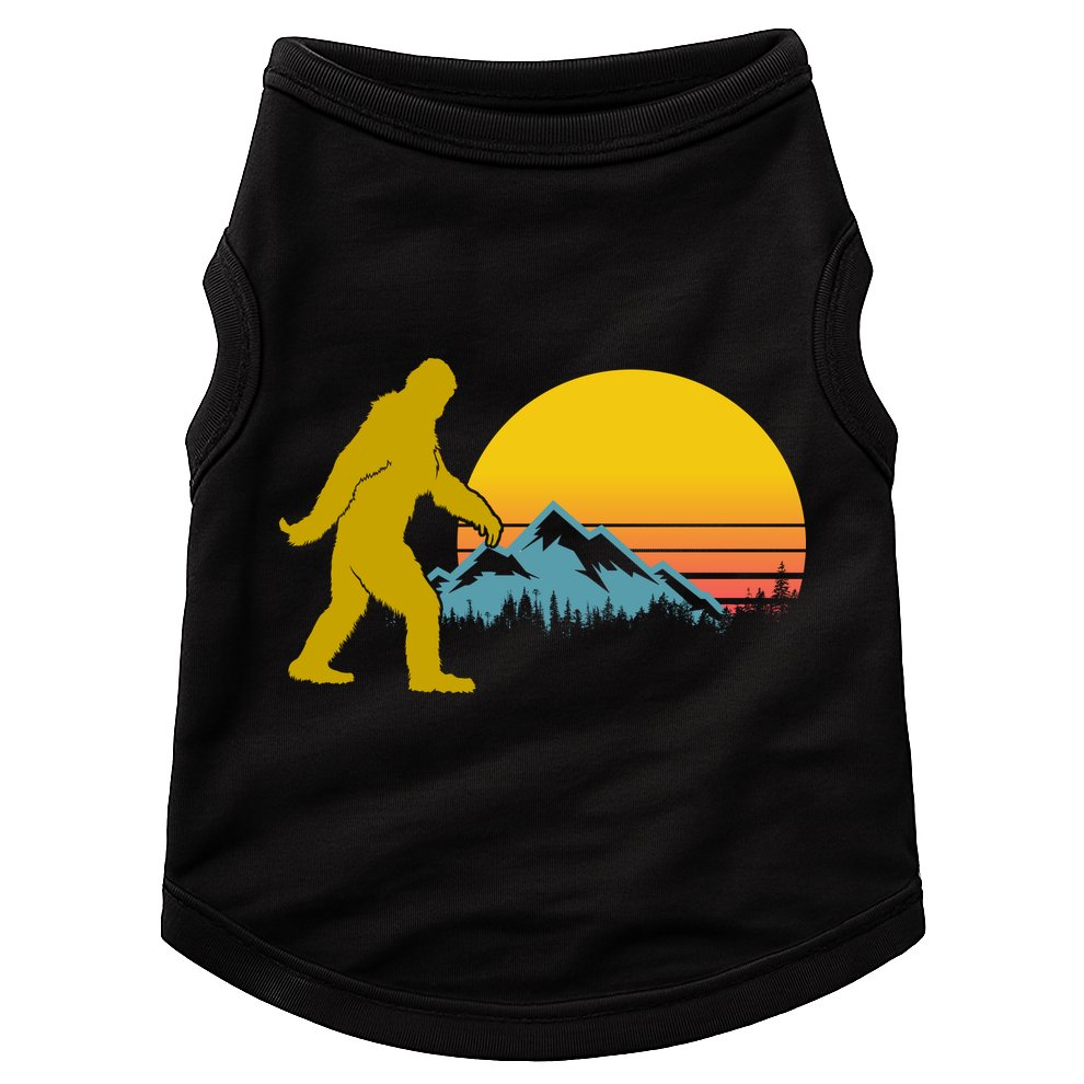Retro Sasquatch Mountain Sunset Doggie Tank