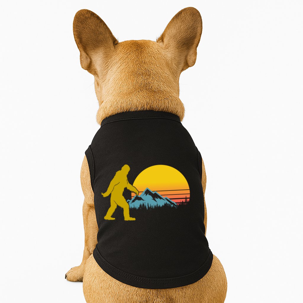 Retro Sasquatch Mountain Sunset Doggie Tank