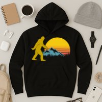 Retro Sasquatch Mountain Sunset Hoodie
