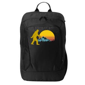 Retro Sasquatch Mountain Sunset City Backpack