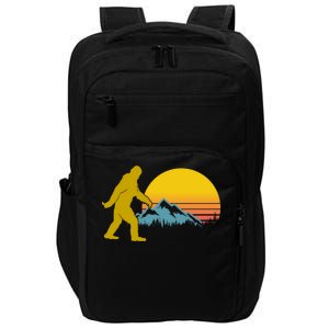 Retro Sasquatch Mountain Sunset Impact Tech Backpack