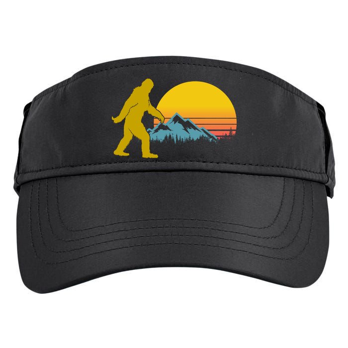 Retro Sasquatch Mountain Sunset Adult Drive Performance Visor