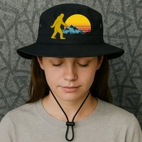 Retro Sasquatch Mountain Sunset Bucket Hat