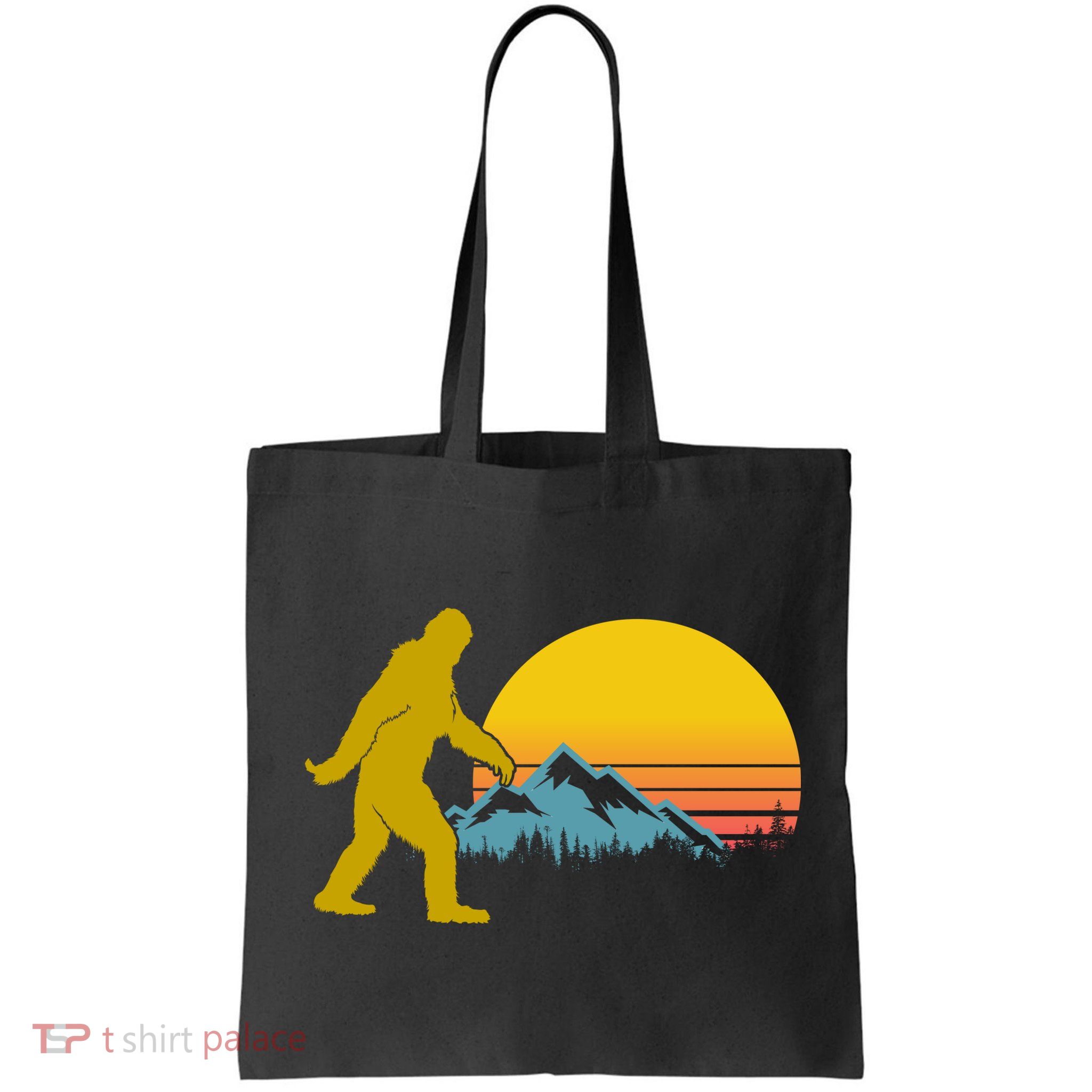 Retro Sasquatch Mountain Sunset Bag