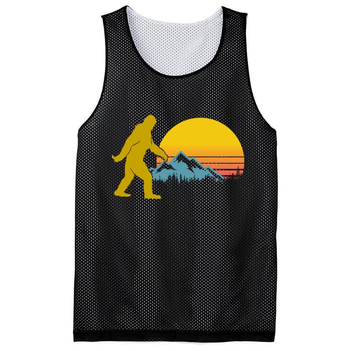 Retro Sasquatch Mountain Sunset Mesh Reversible Basketball Jersey Tank