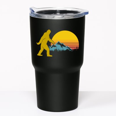 Retro Sasquatch Mountain Sunset Tumbler