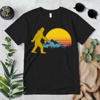 Retro Sasquatch Mountain Sunset Premium T-Shirt