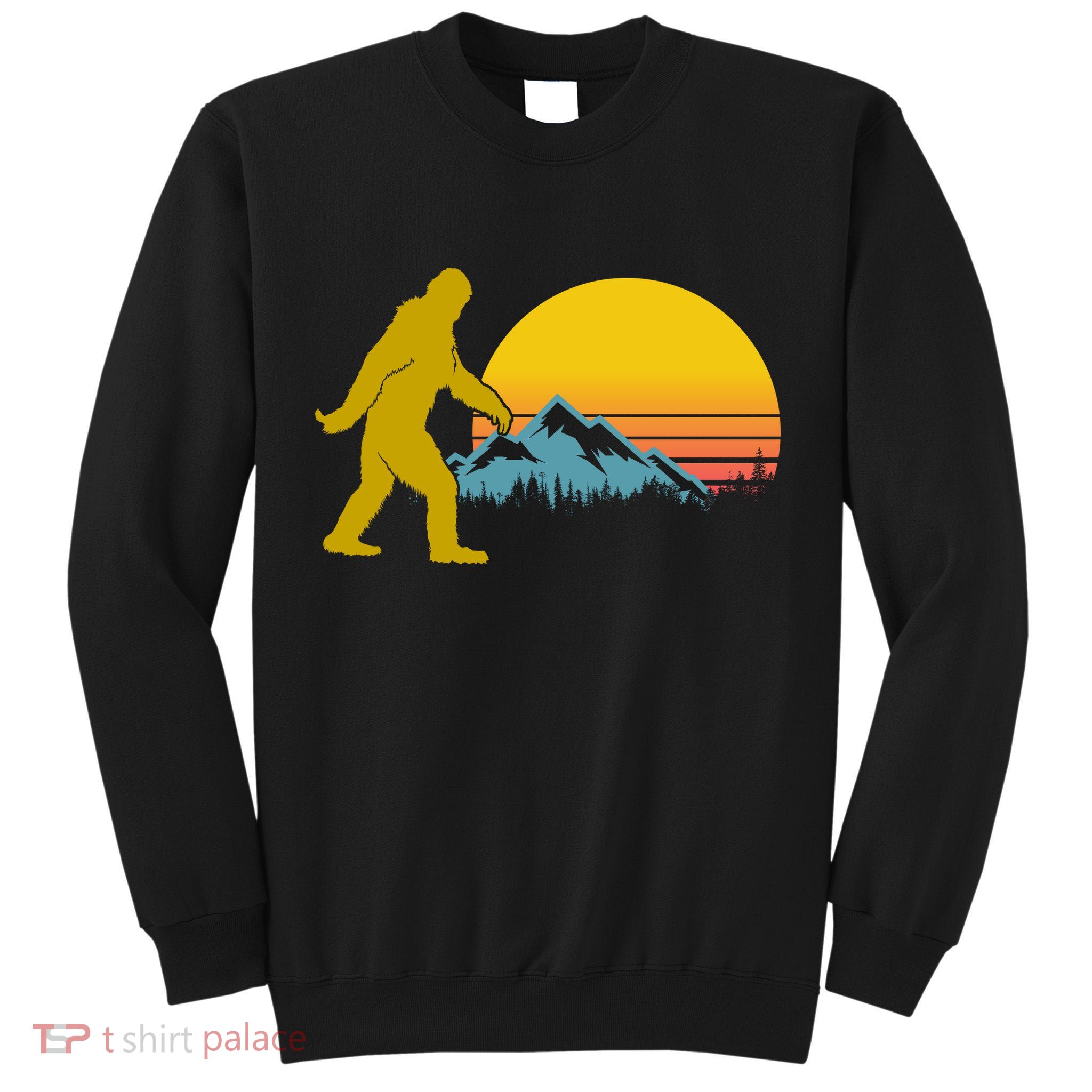 Retro Sasquatch Mountain Sunset Tall Sweatshirt