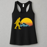 Retro Sasquatch Mountain Sunset Womens Tank Top