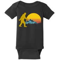 Retro Sasquatch Mountain Sunset Baby Bodysuit