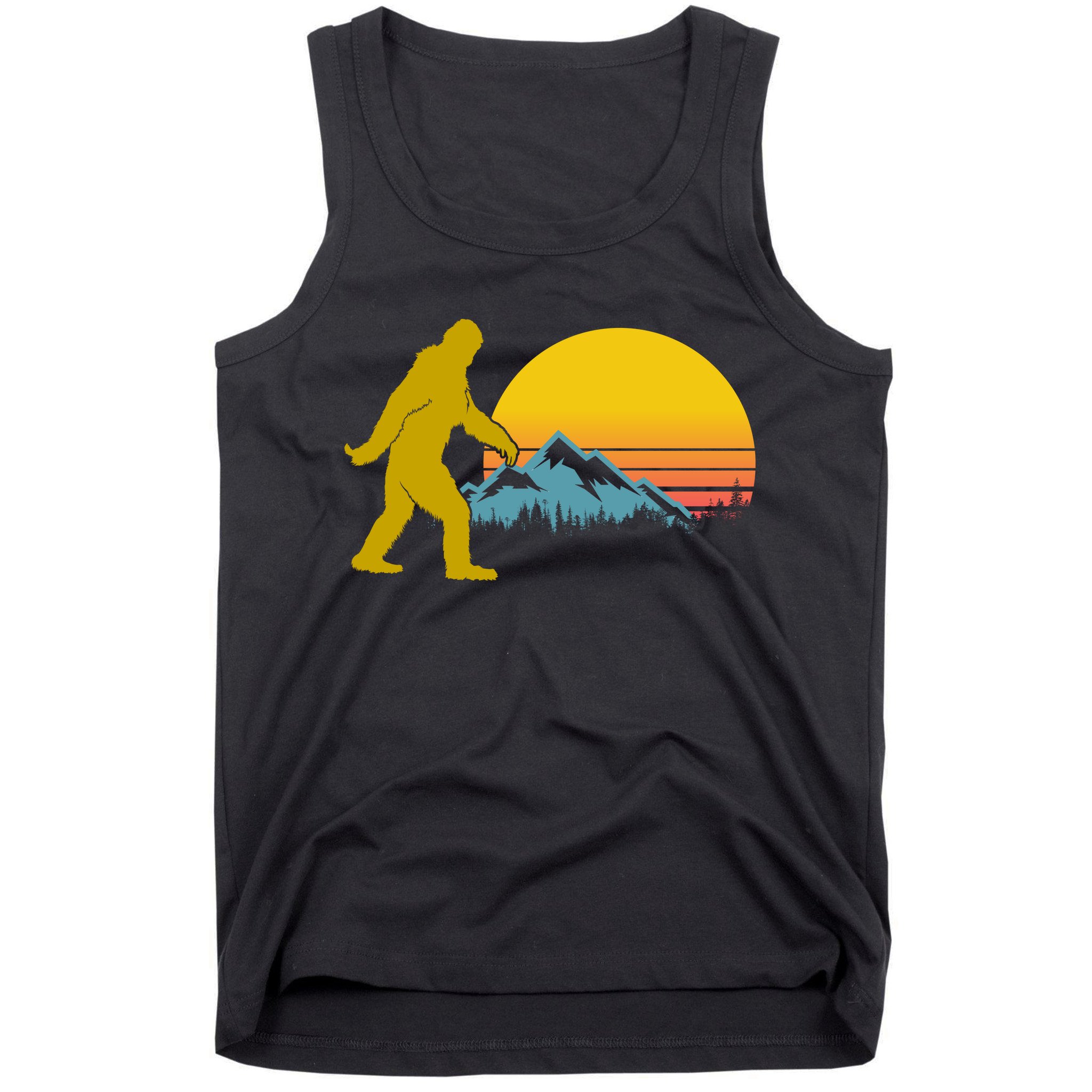 Retro Sasquatch Mountain Sunset Tank Top