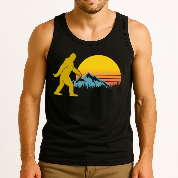 Retro Sasquatch Mountain Sunset Tank Top
