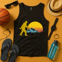 Retro Sasquatch Mountain Sunset Tank Top