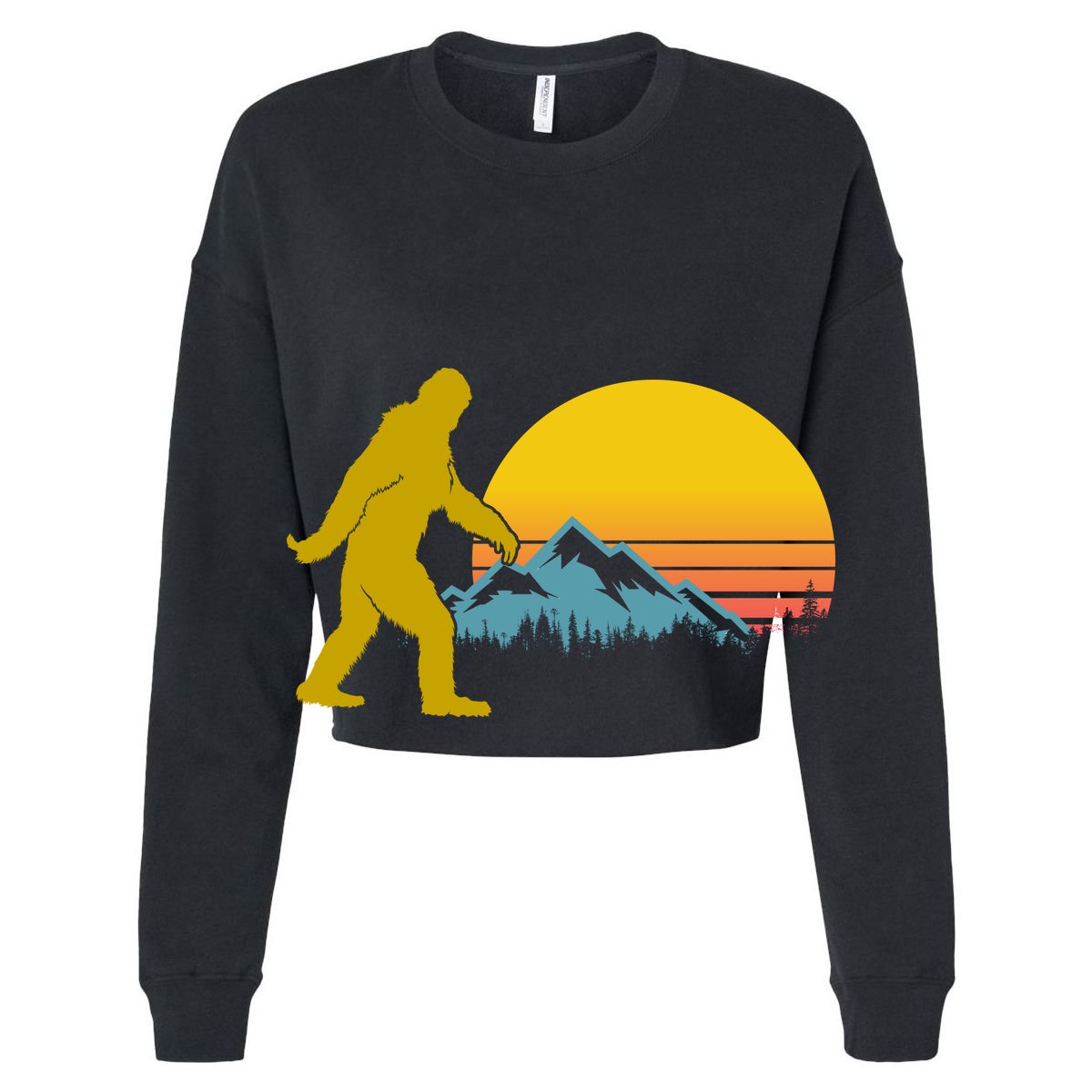 Retro Sasquatch Mountain Sunset Golf Towel
