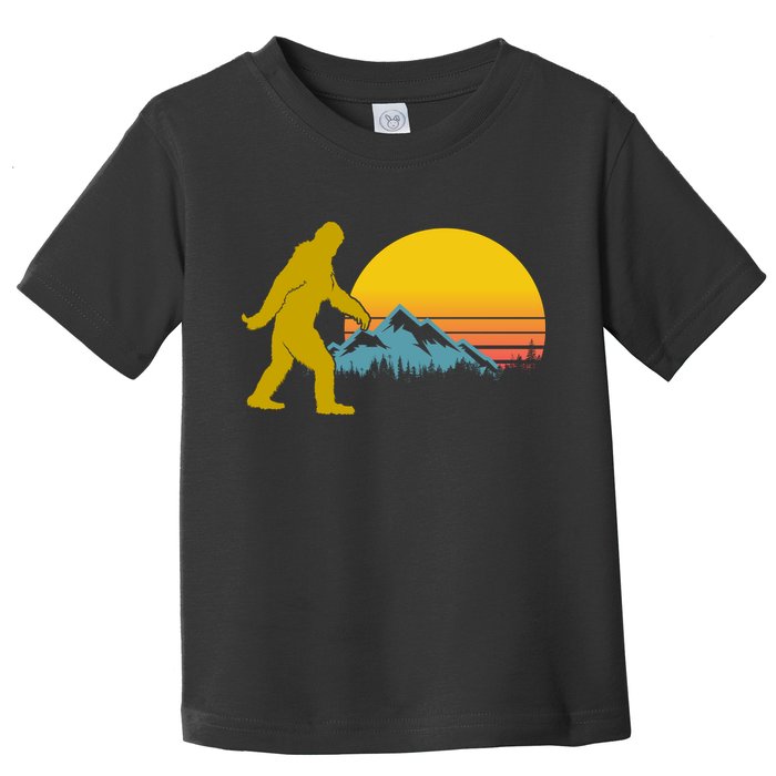 Retro Sasquatch Mountain Sunset Toddler T-Shirt