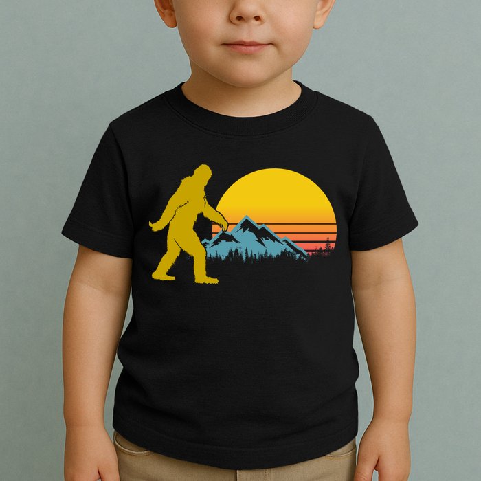 Retro Sasquatch Mountain Sunset Toddler T-Shirt