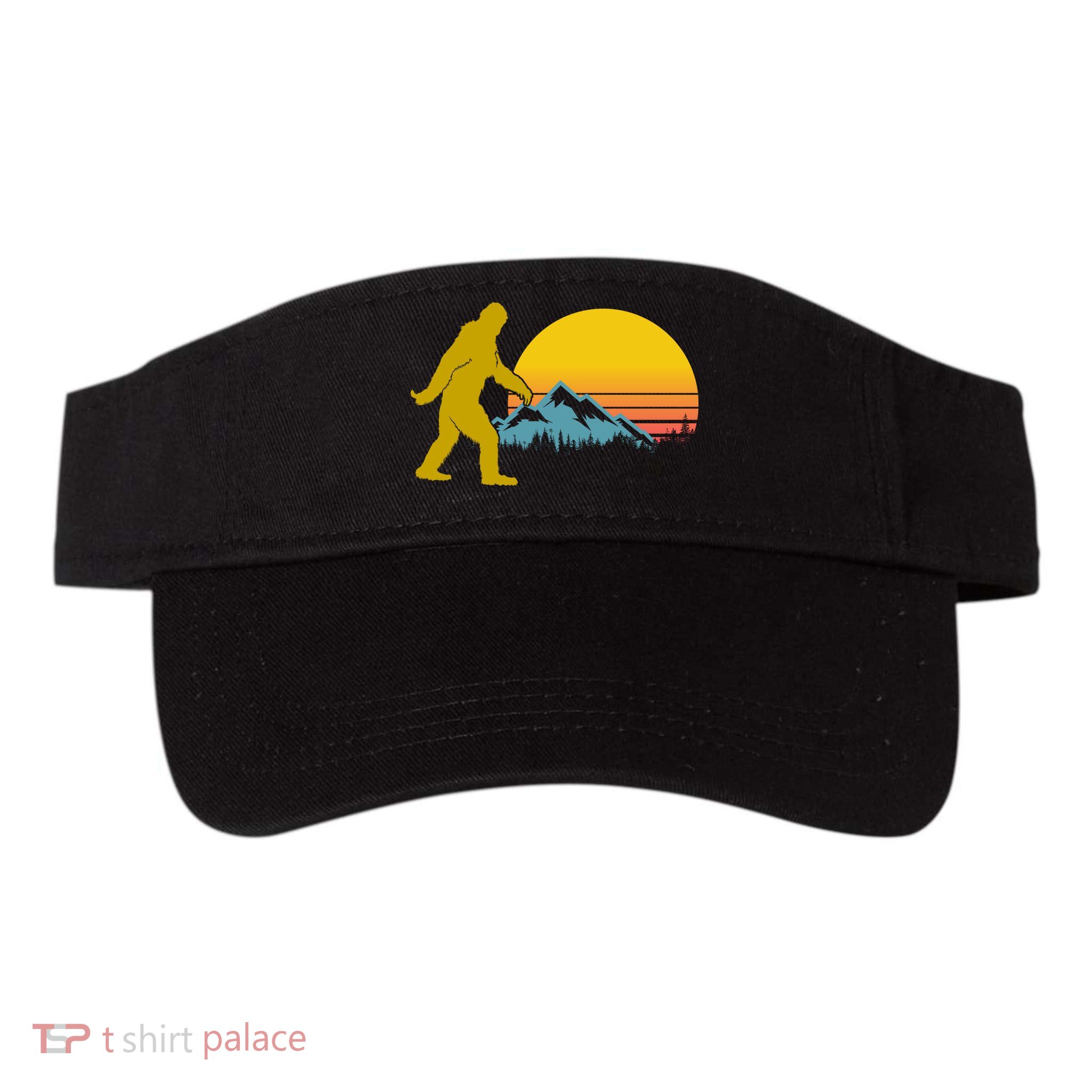 Retro Sasquatch Mountain Sunset Visor