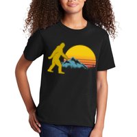 Retro Sasquatch Mountain Sunset Kids T-Shirt