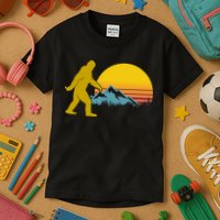 Retro Sasquatch Mountain Sunset Kids T-Shirt