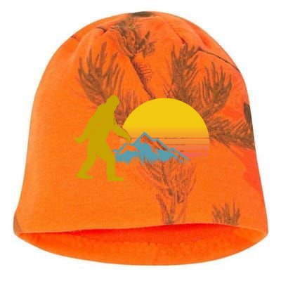 Retro Sasquatch Mountain Sunset Kati - Camo Knit Beanie