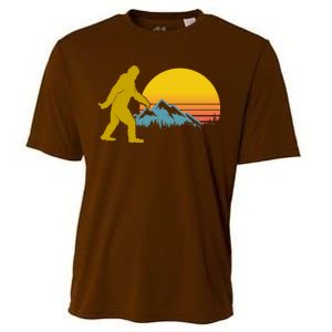 Retro Sasquatch Mountain Sunset Cooling Performance Crew T-Shirt