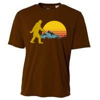 Retro Sasquatch Mountain Sunset Cooling Performance Crew T-Shirt