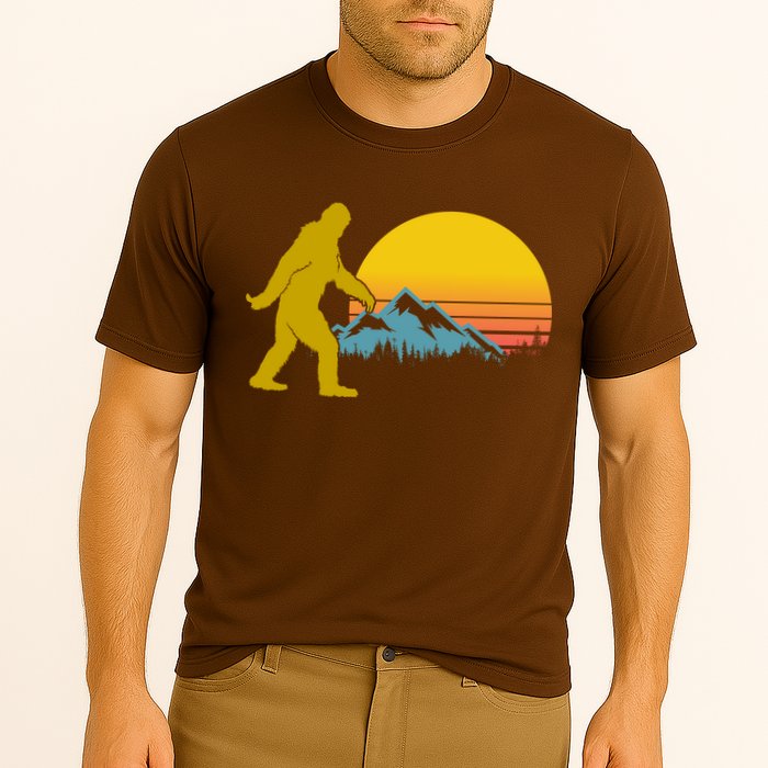 Retro Sasquatch Mountain Sunset Performance Shirt