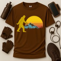 Retro Sasquatch Mountain Sunset Performance Shirt