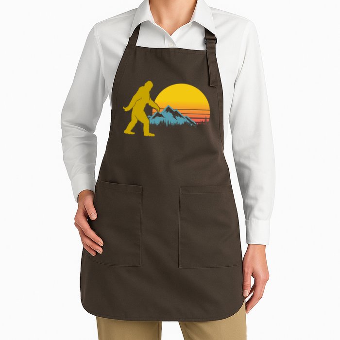 Retro Sasquatch Mountain Sunset Apron