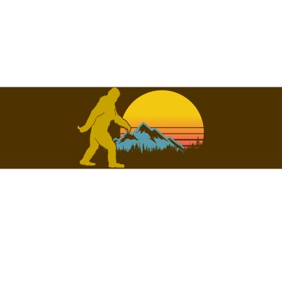 Retro Sasquatch Mountain Sunset Bumper Sticker