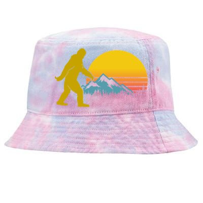 Retro Sasquatch Mountain Sunset Tie-Dyed Bucket Hat