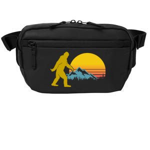 Retro Sasquatch Mountain Sunset Crossbody Pack