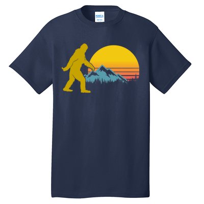 Retro Sasquatch Mountain Sunset Tall T-Shirt