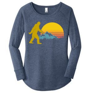 Retro Sasquatch Mountain Sunset Women's Perfect Tri Tunic Long Sleeve Shirt