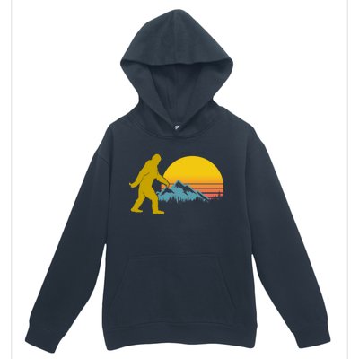 Retro Sasquatch Mountain Sunset Urban Pullover Hoodie