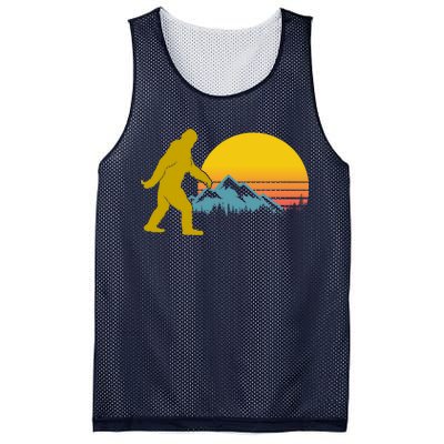 Retro Sasquatch Mountain Sunset Mesh Reversible Basketball Jersey Tank