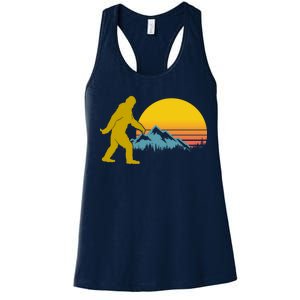 Retro Sasquatch Mountain Sunset Women's Racerback Tank